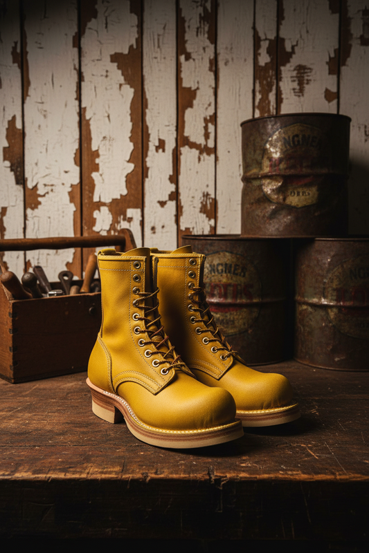 Heavy Duty Men’s Work Boots – Handcrafted Goodyear Stitching & Natural Leather Sole