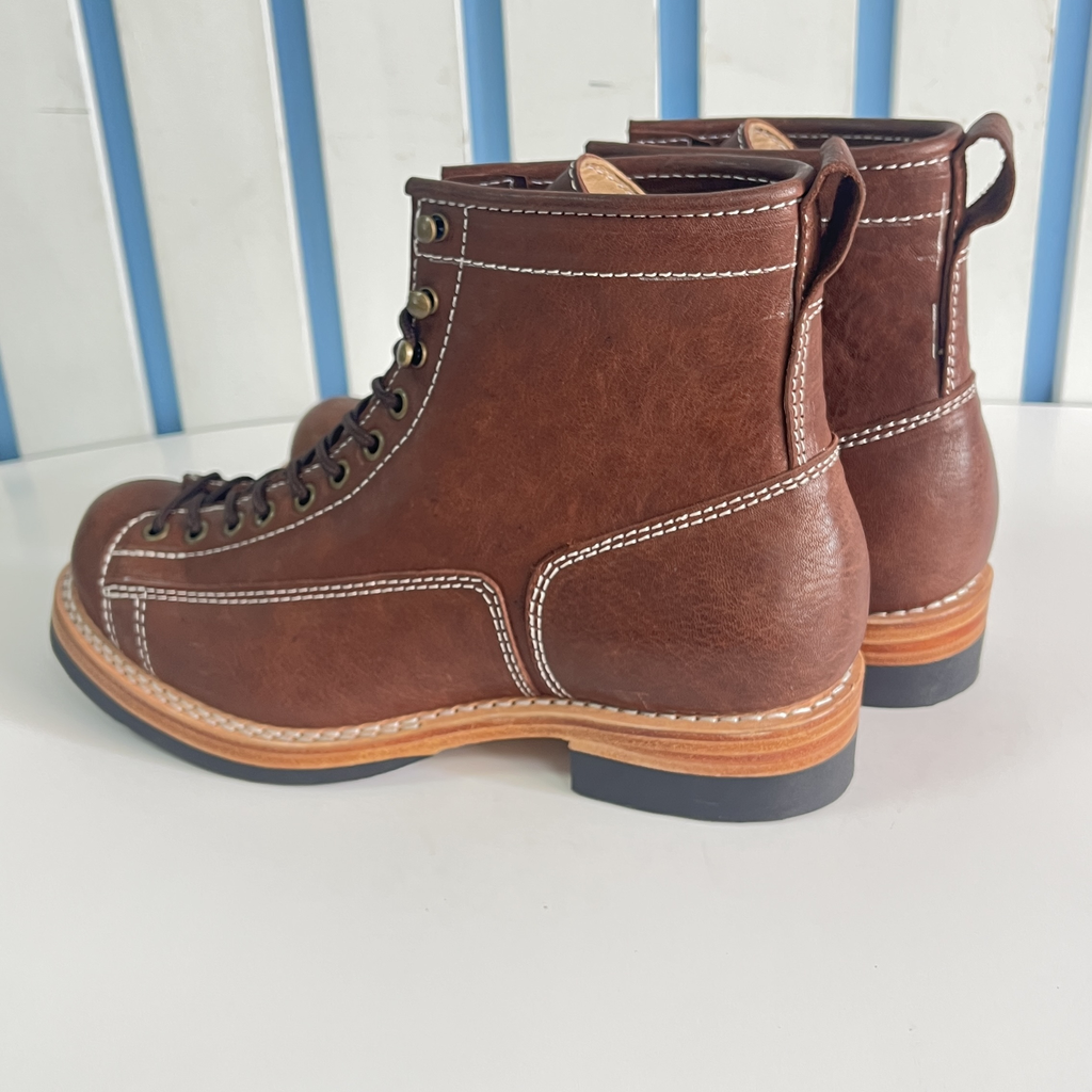 Men's Horse Leather Work Boots - Goodyear Welted Short Tongue Heritage Boots