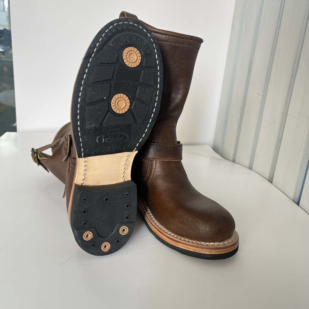 Goodyear Welted Antelope Engineer Boots – Authentic Retro Motorcycle Boots for Men, Rugged Durability & Timeless Design