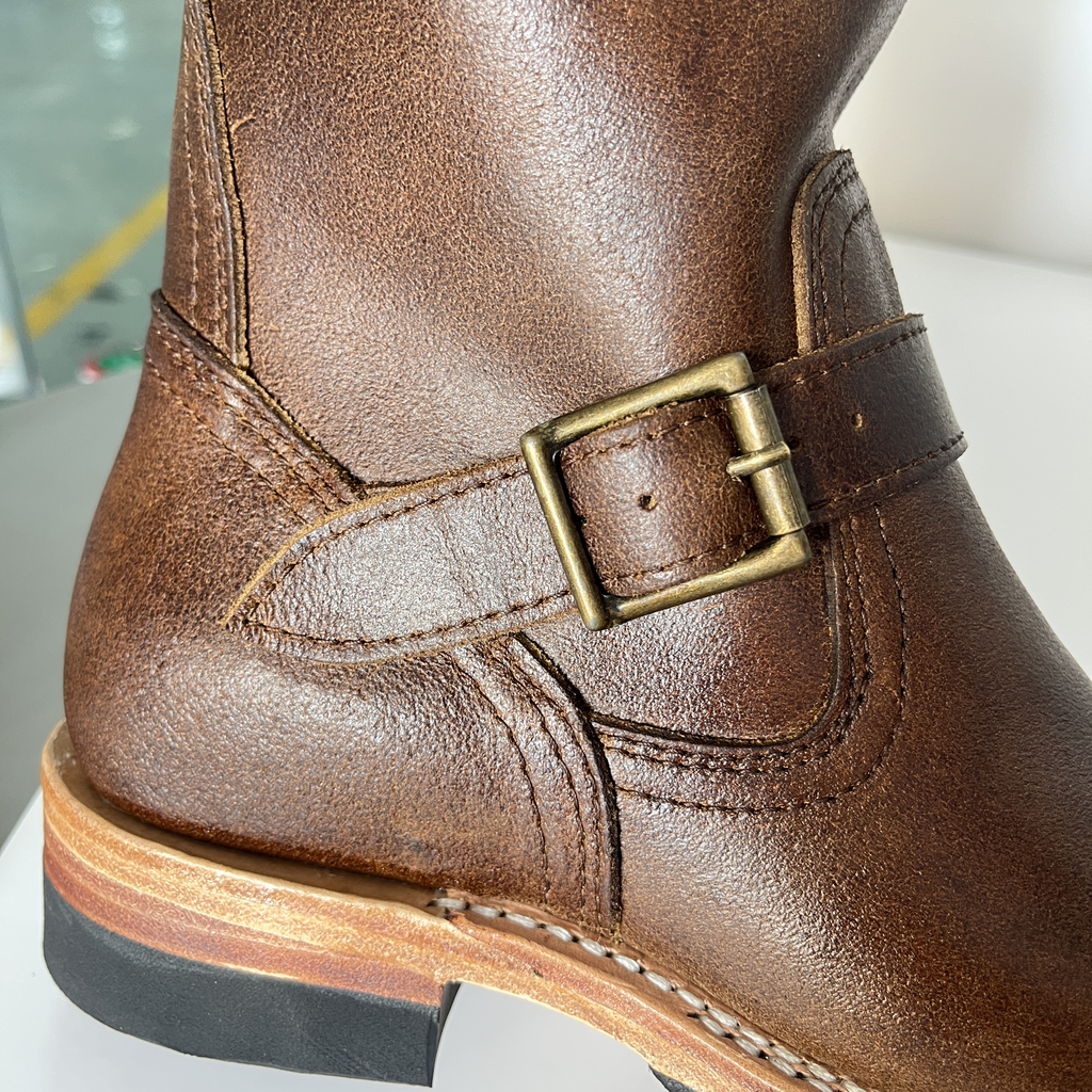 Goodyear Welted Antelope Engineer Boots – Authentic Retro Motorcycle Boots for Men, Rugged Durability & Timeless Design