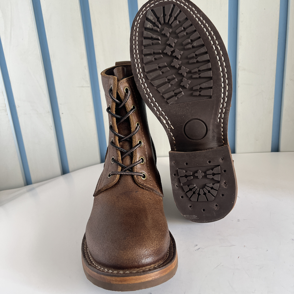 Heritage Goodyear Welted Work Boots - Full Grain Leather & Double Sole (Vintage Brown)
