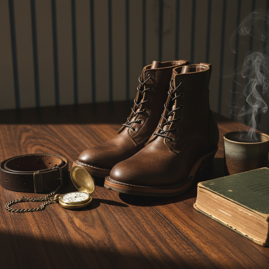 Heavy Duty Lace-Up Boots - Handmade Leather Footwear