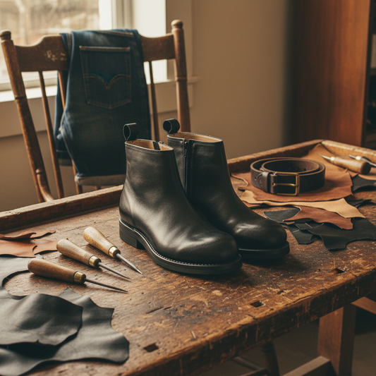 Premium Genuine Leather Chelsea Boots - Soft Round Toe & Cushioned Sole