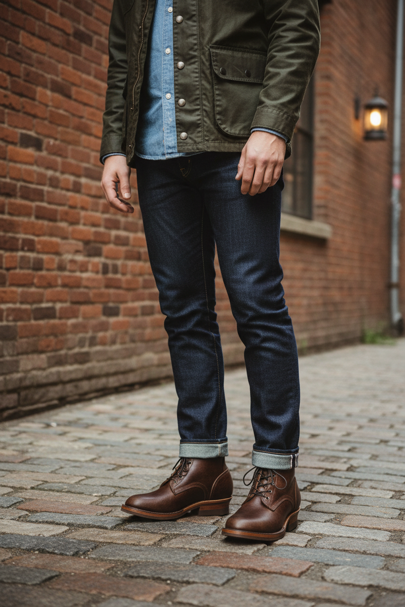 Vintage Style Moc Toe Boots - Classic Brown Leather Workwear Essentials